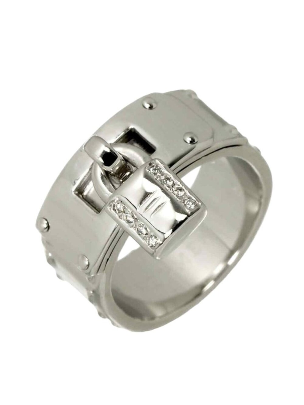 Hermes Kelly 50 Ring Diamond 18k White Gold 750